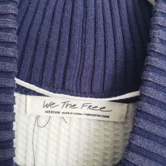 Free People Get Cozy Swit Sweater Ivory and Navy - Picture 6 of 8